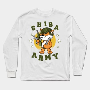 Shiba Army Shiba Inu Coin Meme Gift Idea Long Sleeve T-Shirt